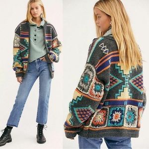 RARE Free People Santa Rosa Crochet Cardigan ❤️💛🧡
